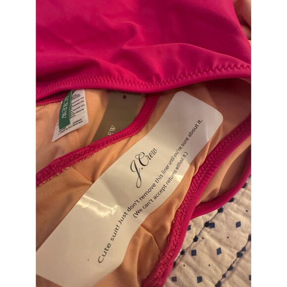 J.CREW NWT Swimsuit Women's sz18 Fuschia Pink Heritage One-Piece Scoop Back - Picture 13 of 13